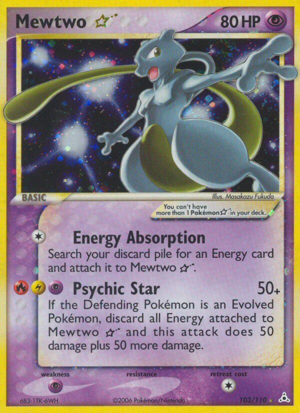 Holon Phantoms Mewtwo [Gold-Star] Pokémon card